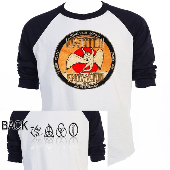 Gildan/SHAKA Shirts Led Zeppelin Knebworth 979 Tour Jersey T451